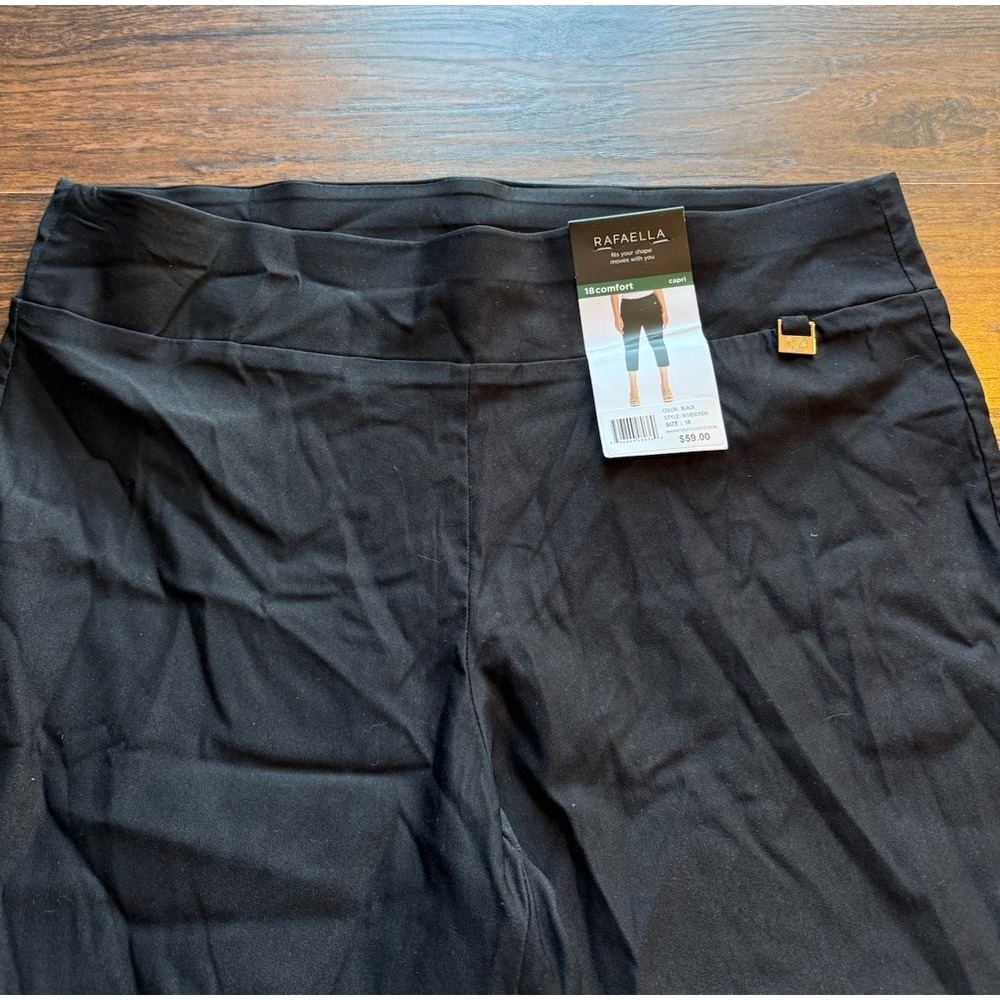 Rafaella 18Comfort Capri Career Pants Women's Size 18 Black Pull On Stretch NWT - Picture 4 of 7